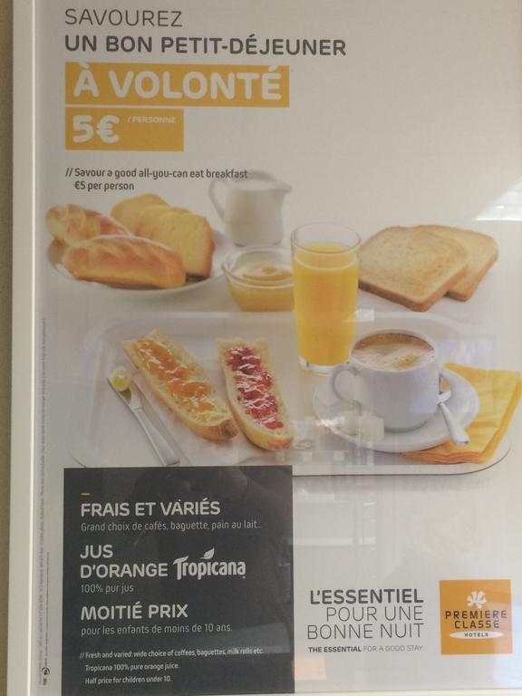 Premiere Classe Evreux Luaran gambar Breakfast menu